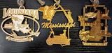 Set of 6 State Icons Ornaments - Louisiana, Mississippi, New Hampshire, New Jersey, Rhode Island, and Washington