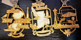 Set of 6 State Icons Ornaments - Louisiana, Mississippi, New Hampshire, New Jersey, Rhode Island, and Washington