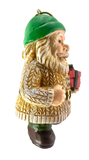 Irish Santa Ornament with Aran Sweater Christmas Tree Figurine Gift Boxed Hand-Painted Resin Ireland Souvenir Design