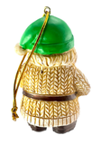 Irish Santa Ornament with Aran Sweater Christmas Tree Figurine Gift Boxed Hand-Painted Resin Ireland Souvenir Design