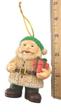 Irish Santa Ornament with Aran Sweater Christmas Tree Figurine Gift Boxed Hand-Painted Resin Ireland Souvenir Design