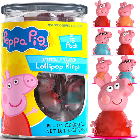 Peppa Pig Lollipop Rings, 15 Pack
