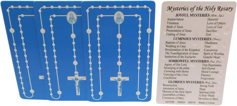 SPECIAL BULK ORDER Mysteries of the Rosary Holy Card Bulk Prayer Pack Laminated Embossed Pocket or Wallet Sized Catholic Gift Bundle, 425 Cards