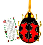 Ladybug Ornament Christmas Tree Decoration Set with Legend of the Lady Bug Story Card