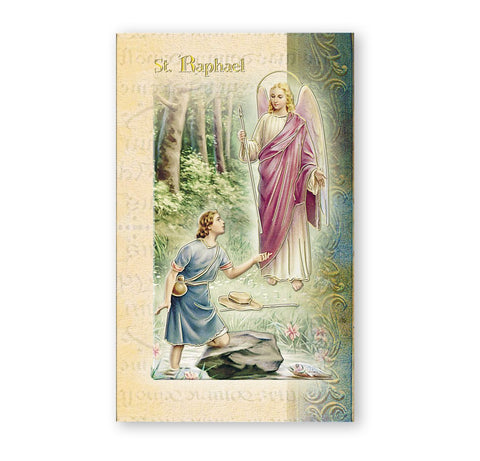 Biography of Saint Raphael Holy Cards Special Bulk Set of 150 Cards