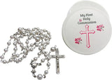 My First Holy Communion Rosary Gift Set – Pearl Rosary with Keepsake Box for Girls, Catholic Gift