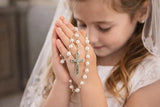 My First Holy Communion Rosary Gift Set – Pearl Rosary with Keepsake Box for Girls, Catholic Gift