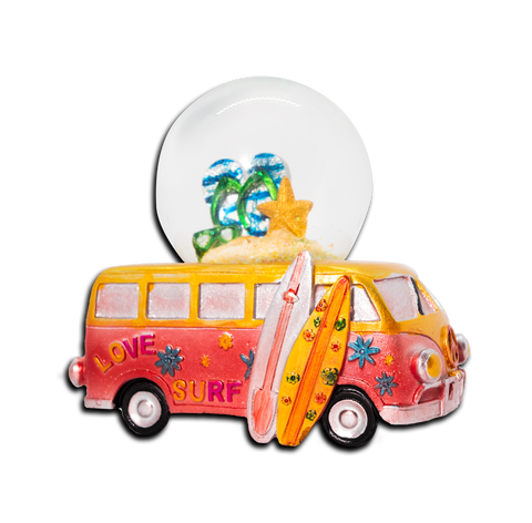 Hippie Van Snow Globe Beach Souvenir Surfer Van Decoration