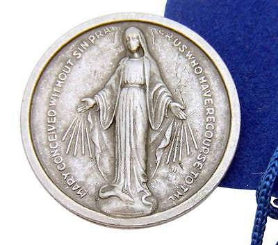 Our Lady Of Grace 1 Inch Prayer Coin Token Miraculous Medal w Bag Italy by MRT