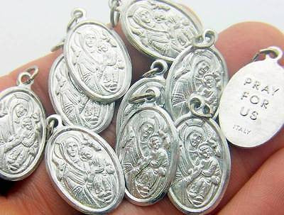 10 Lady Perpetual Help Silver Tone Aluminum Medal Catholic Gift 3/4" Italy