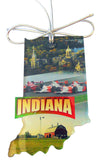 Indiana Christmas Ornament Acrylic State Shaped Decoration Boxed Gift Made in The USA