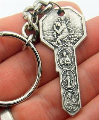 MRT St Christopher Metal Key Chain Ring Saint Travel Protection Saint Gift 2"