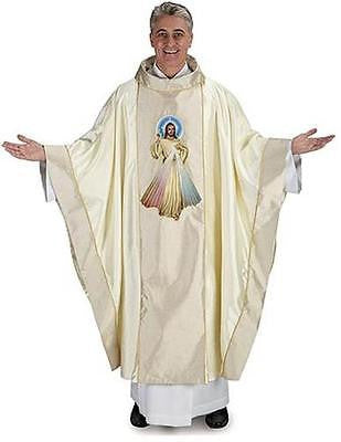 MRT Divine Mercy Chasuble Priest Mass Church Vesment 51"L w/ Gold Embroidery