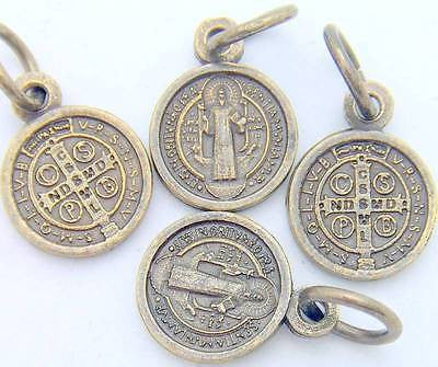 MRT LOT OF 4! Mini Bronze St Saint Benedict Bronze Medals Gift Set 1/2"