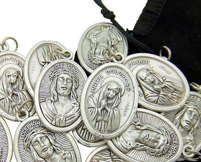 MRT Silver Tone Ecce Homo w Mater Dolorosa Medals 7/8" Bulk Lot 20 in a Gift Bag