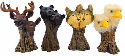 Wolves Bears Eagles & Deers Wildlife Mini Statues Home Decor 4.5" Decor Gift