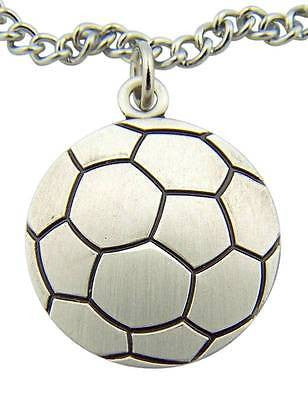 MRT St Sebastian Mens Sterling Silver Soccer Player Medal Gift w Chain Boxd 3/4"