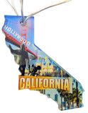 California Christmas Ornament Acrylic State Shaped Decoration Boxed Gift Made in The USA