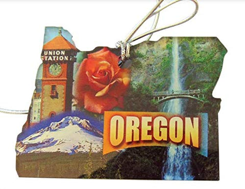 Oregon Christmas Ornament Acrylic State Shaped Decoration Boxed Gift Made in The USA