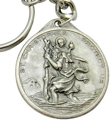 St Christopher Our Lady Of Highway Key Chain Ring Metal Travel Keychain Gift