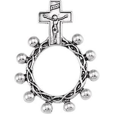 Sterling Silver Rosary Ring One Decade Catholic Holy Prayer Jewelry Gift