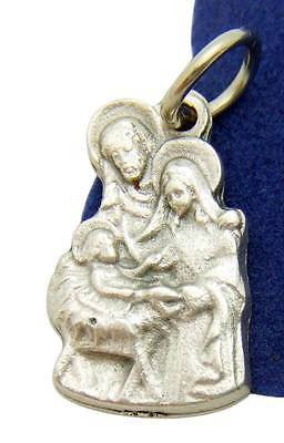 MRT Holy Family 3/4 Inch Christimas Nativity Medal Charm Metal w Bag Italy