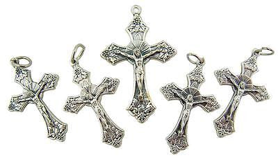 MRT Lot Of 5 Grape Leafs Rosary Crucifix Pectoral Pendant Charm Gift 1" Italy