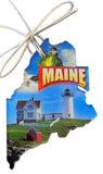 Maine Christmas Ornament Acrylic State Shaped Decoration Boxed Gift Made in The USA