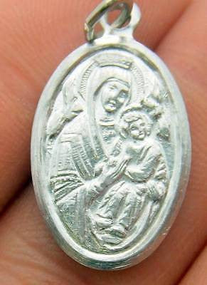 MRT Our Lady Perpetual Help Silver Tone Aluminum Medal Catholic Gift 3/4" Italy