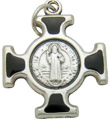 MRT St Benedict Medal Cross Pendant Protector Small Metal Pendant Gift 3/4"