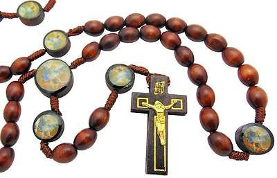Bulk Set of 960 St Saint Michael Wood Bead with Cord Rosaries