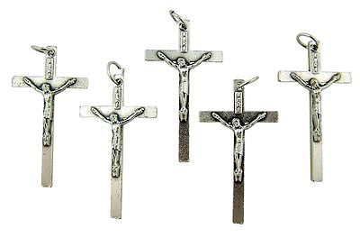 MRT Lot Of 5 Traditional Catholic Rosary Crucifix Pectoral Pendant 1 7/8" Italy