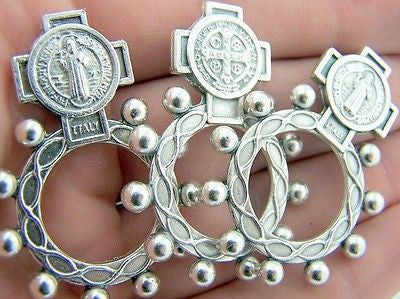 Saint Benedict Medal Christian Rosary Ring Inspirational 1 Decade Gift LOT 3