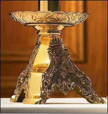 MRT Roma Gothic Style Brass Altar Candle Stick Holder Christian Church 8" H