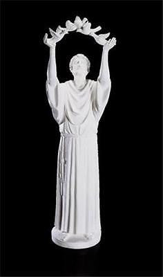 48" St Francis White Saint Statue Handmade Church Display or Home Decor