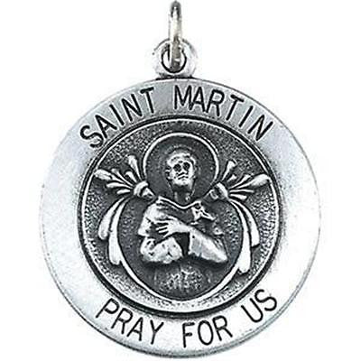 MRT St Martin de Porres Sterling Silver Saint Medal 3/4" w Chain Boxed Gift