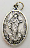 MRT Our Lady of Medjugorje Mary Madonna Catholic Medal Silver Plate 3/4" Italy