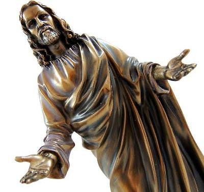 Sacred Heart of Jesus 12" Tall Statue Decor Gift Figure  Bronze Cast Polyresin