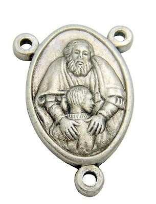 MRT Father & Prodigal Son Holy Rosary Centerpiece Part Silver Plate 3/4" Italy