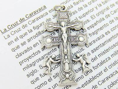 Caravaca De la Cruz de Espana Metal Crucifix Pendant Cross 1.5" en español