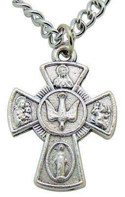 Four Way 4-Way Metal Cross Pendant 