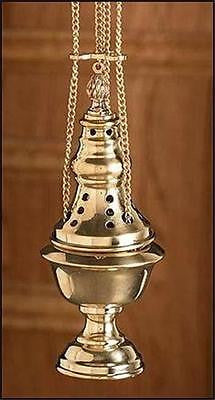 Hanging Brass Censer for Incense Church Chapel Cathedral Quality 9.5"H