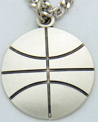 MRT Saint St Sebastian Mens Medal Basketball Sterling Silver w Chain Boxed 3/4"