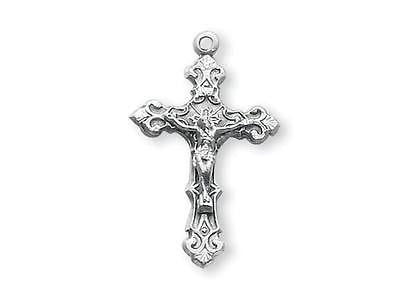 925 Solid Sterling Silver Rosary Crucifix Pendant Catholic Cross 1"