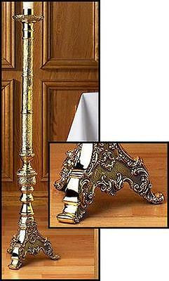 Roma Gothic Solid Brass Paschal Candlestick Christian Church Supplies 46" H, Set of 4