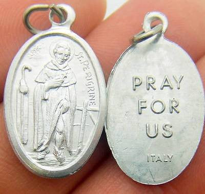 MRT One St Peregrine Silver Tone Aluminum Saint Medal Catholic Gift 3/4" Italy