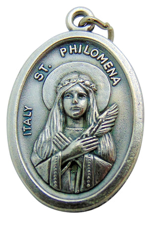 Set of Five Saint Philomena Medal 3/4" Metal Catholic Saint Pendant Gift Made in Italy
