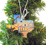 Texas Christmas Ornament Acrylic State Shaped Decoration Boxed Gift Made in The USA