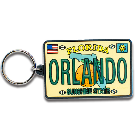 Westman Works Florida Orlando Sunshine State License Plate Rubber Souvenir Gift Keychain