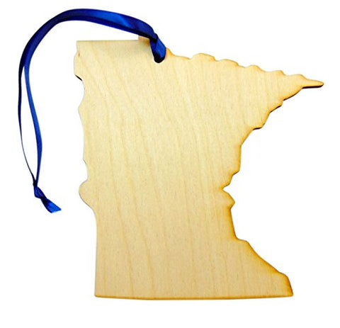 Minnesota Wooden State Map Christmas Ornament Boxed Gift Handmade in The U.S.A